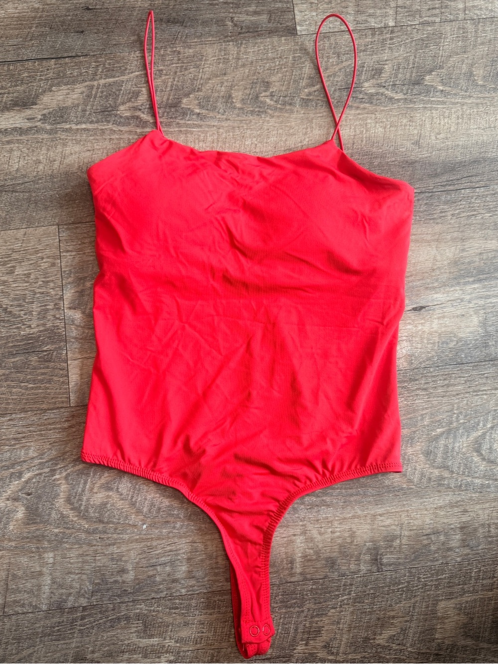 Girls Red One-Piece Bodysuit with Spaghetti Straps